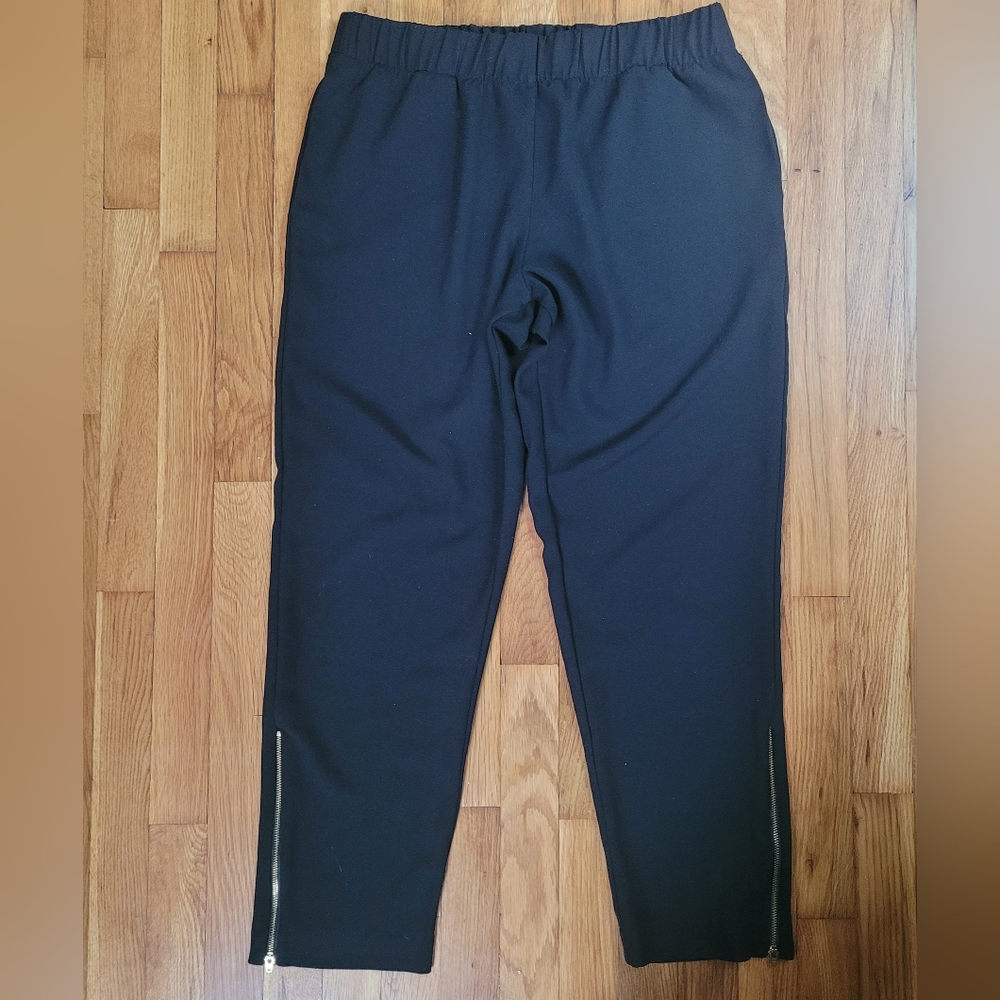 Milk Handmade Women’s Black Pull On Pants Side Zipper Size Large
